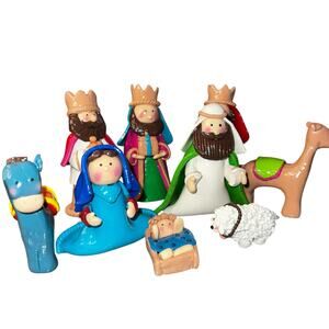 Children's Claydough Nativity Set Christmas scene.